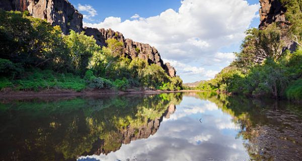 Beautiful reflections in the Windjana Gorge in Western Australia.