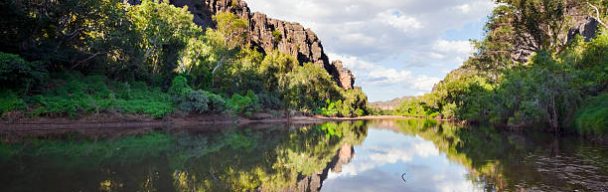 Beautiful reflections in the Windjana Gorge in Western Australia.